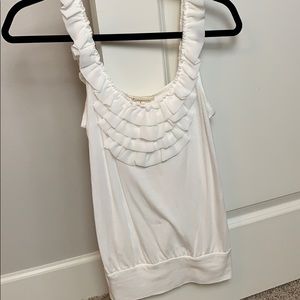 White ruffle tank